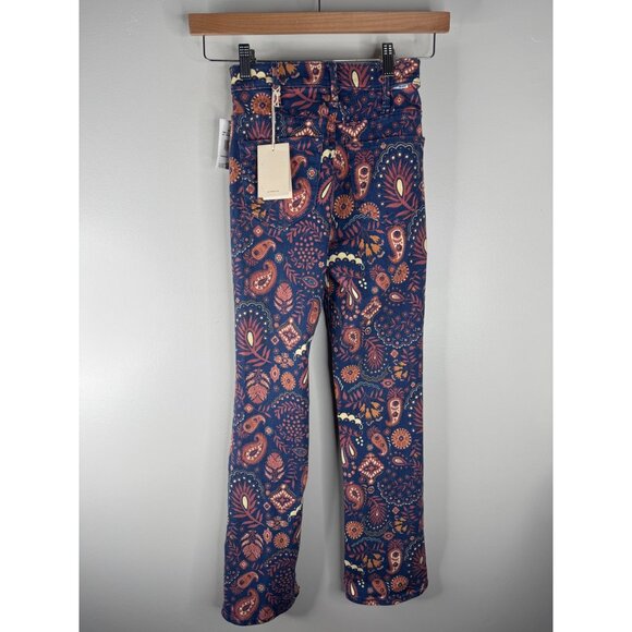NEW MOTHER Hustler Flood Jeans in Henna Happiness Paisley Stretch Size 24 - Picture 7 of 9